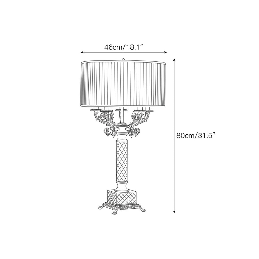 Julianna Crystal Column Table Lamp — Dimension drawings 1