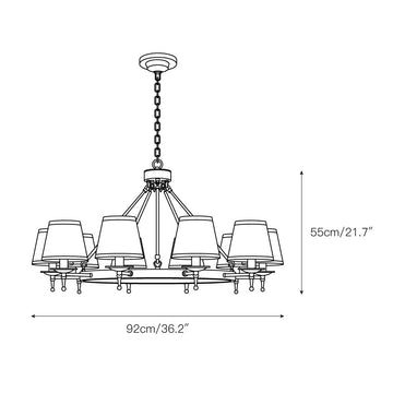Keenan Chandelier – detail 4 — Dimension drawings 2