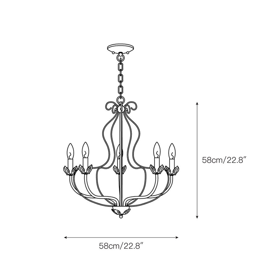 Kempton Chandelier – detail 4 — Dimension drawings 2