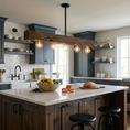 Load image into Gallery viewer, Wood-beam Island Chandelier