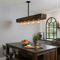 Load image into Gallery viewer, Wood-beam Island Chandelier