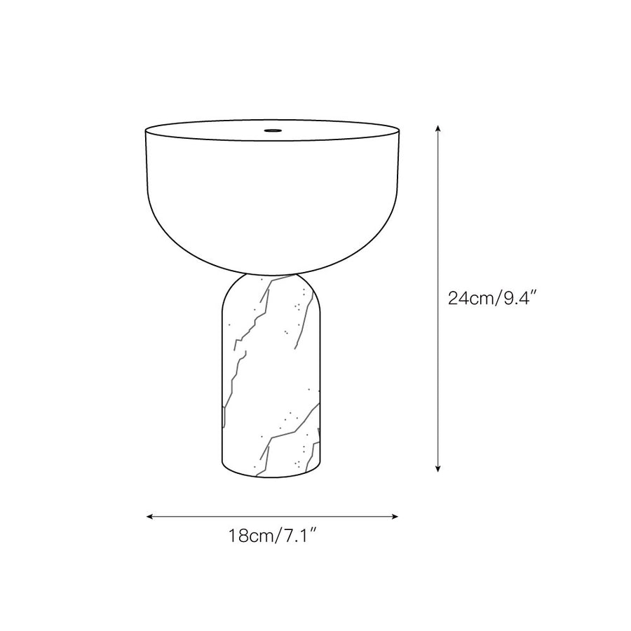 Kizu Table Lamp (built-in battery) – detail 3 — Dimension drawings 1
