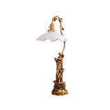 Lady Statue Glass Table Lamp