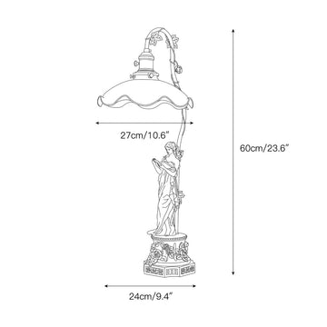 Lady Statue Glass Table Lamp – detail 3 — Dimension drawings 1