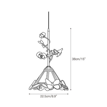 Lalique Rose Glass Pendant Lamp – detail 8 — Dimension drawings 6