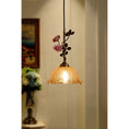 Load image into Gallery viewer, Lalique Rose Glass Pendant Lamp