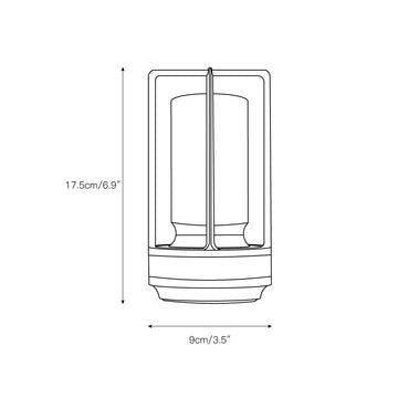 Lantern Cordless Crystal Table Lamp (built-in battery) – detail 4 — Dimension drawings 1