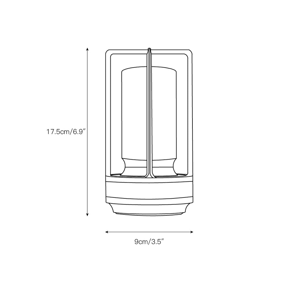 Lantern Cordless Crystal Table Lamp (built-in battery) – detail 4 — Dimension drawings 1