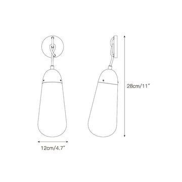 Lariat Wall Lamp – detail 3 — Dimension drawings 1