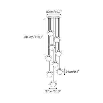 Lenox Globe Cluster Chandelier – detail 6 — Dimension drawings 4
