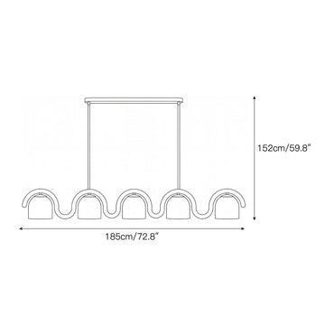Lenox Linear Glass Chandelier – detail 4 — Dimension drawings 2