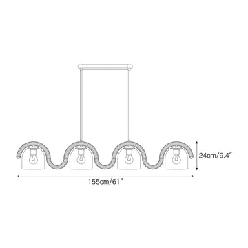 Lenox Linear Glass Chandelier – detail 3 — Dimension drawings 1