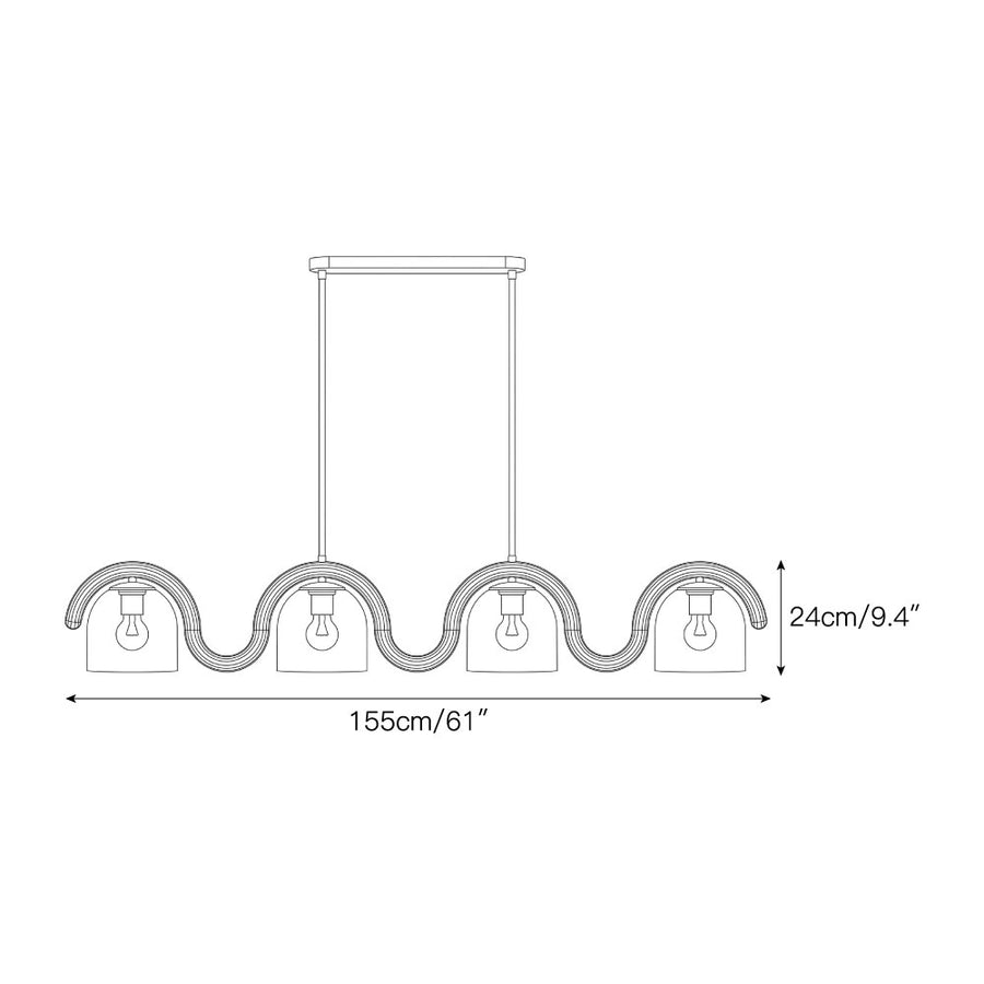 Lenox Linear Glass Chandelier – detail 3 — Dimension drawings 1