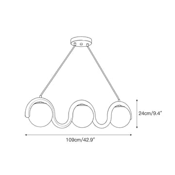 Lenox Linear Ball Pendant Lamp – detail 5 — Dimension drawings 3