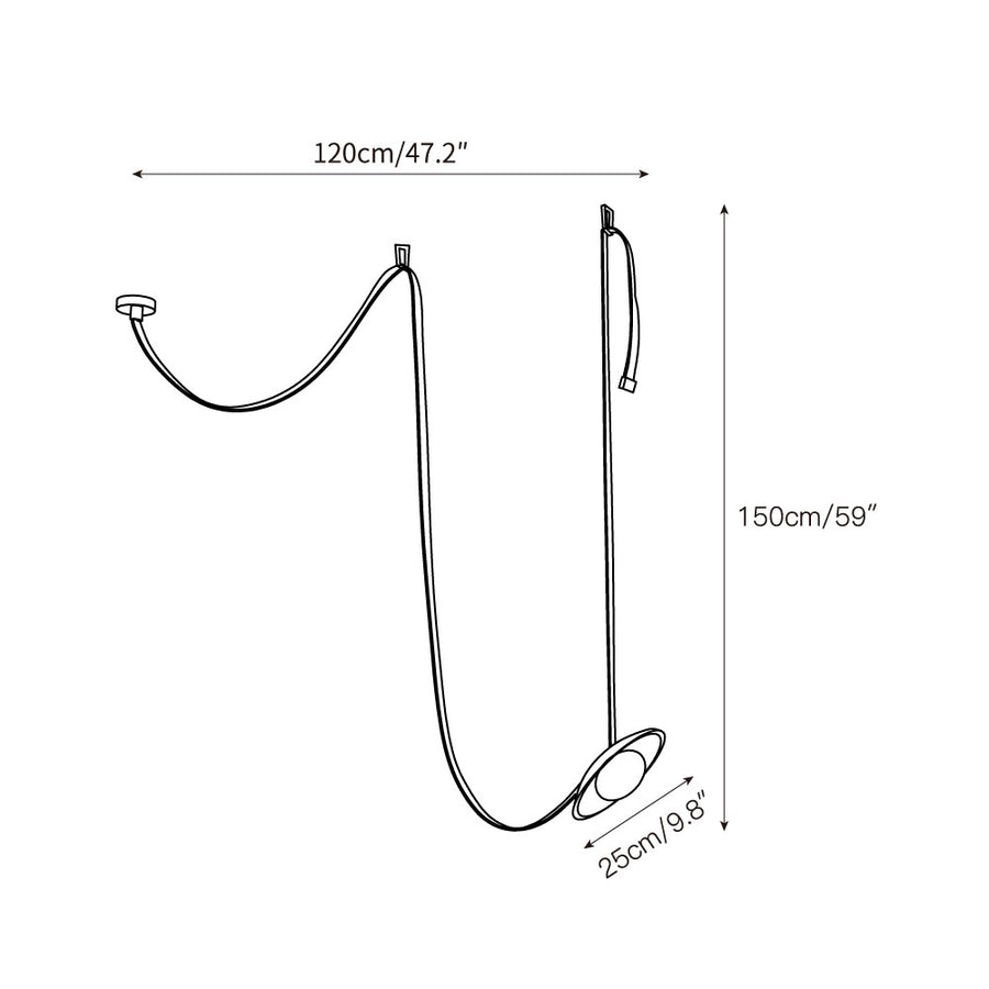 Light Rail Leather Pendant Lamp – detail 3 — Dimension drawings 1