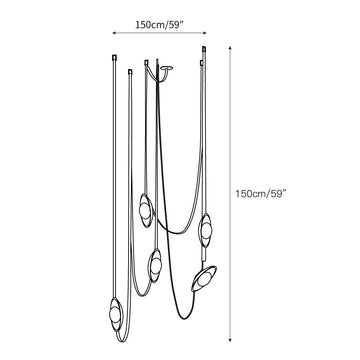 Light Rail Leather Pendant Lamp – detail 5 — Dimension drawings 3
