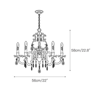 Lillianne Chandelier – detail 4 — Dimension drawings 2