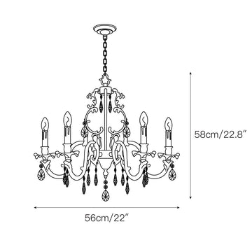 Lillianne Chandelier – detail 5 — Dimension drawings 3