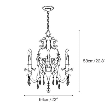 Lillianne Chandelier – detail 3 — Dimension drawings 1
