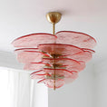 Bild in Galerie-Betrachter laden, Lotus Leaf Layered Glass Chandelier