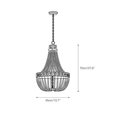 Littlefield Beaded Chandelier – detail 4 — Dimension drawings 2