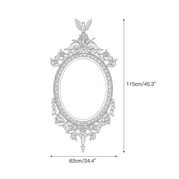 Louis Wood Flat Wall Mirror – detail 3 — Dimension drawings 1