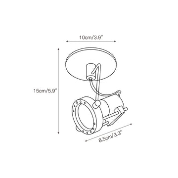 Lucide Industrial Nickel Ceiling Lamp – detail 3 — Dimension drawings 1