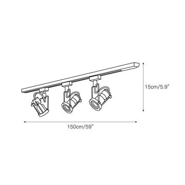 Lucide Industrial Track Lights – detail 6 — Dimension drawings 3