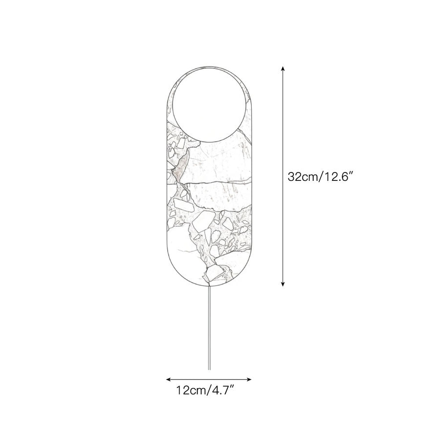 Lucie Red Plug-in Wall Lamp – detail 3 — Dimension drawings 1