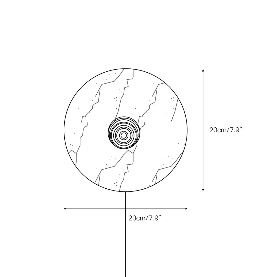 Lucie Marble Plug-in Wall Lamp – detail 3 — Dimension drawings 1