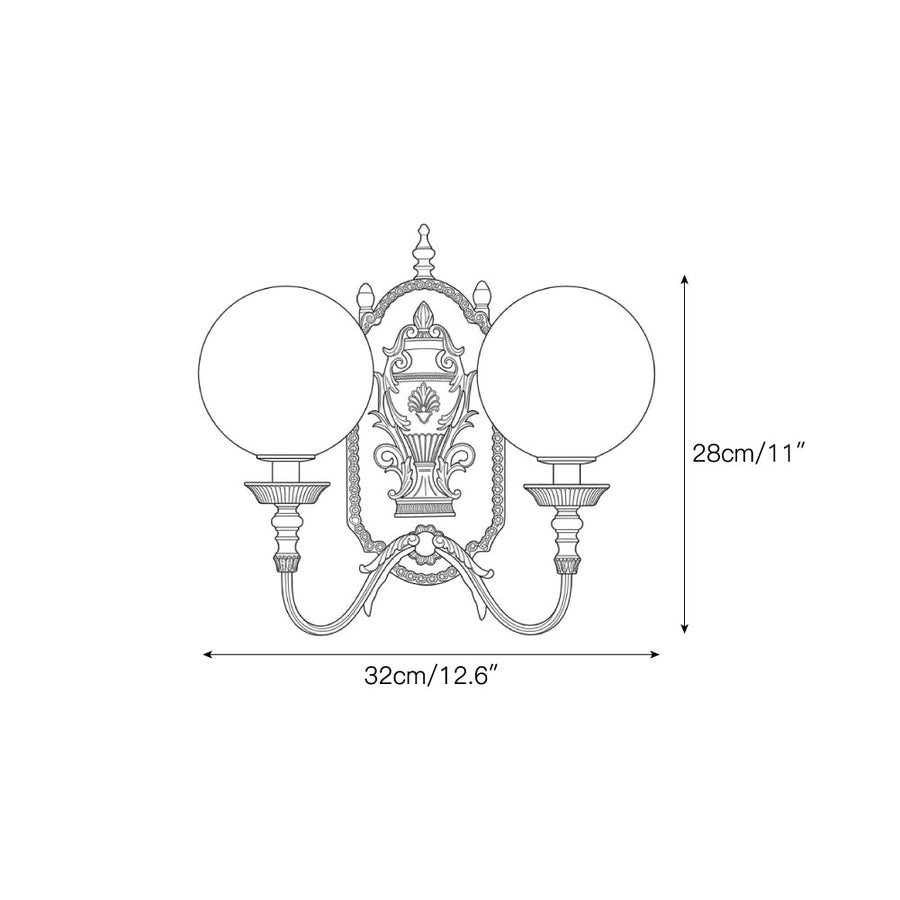 Applique murale en albâtre Lucille — Dimension drawings 1