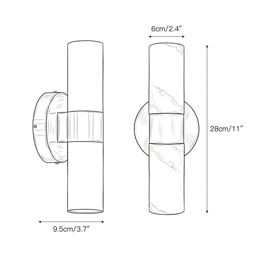 Luella Alabaster Wall Lamp – detail 3 — Dimension drawings 1
