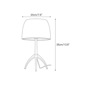 Rosso Mushroom Tripod Table Lamp – detail 3 — Dimension drawings 1