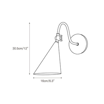 Trumpet Brass Wall Lamp – detail 3 — Dimension drawings 1