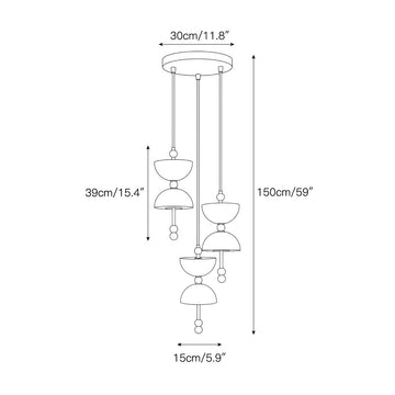 Lyra Alabaster Chandelier – detail 4 — Dimension drawings 2