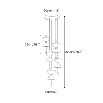 Lyra Alabaster Chandelier – detail 5 — Dimension drawings 3