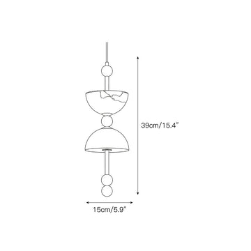 Lyra Alabaster Pendant Lamp – detail 3 — Dimension drawings 1