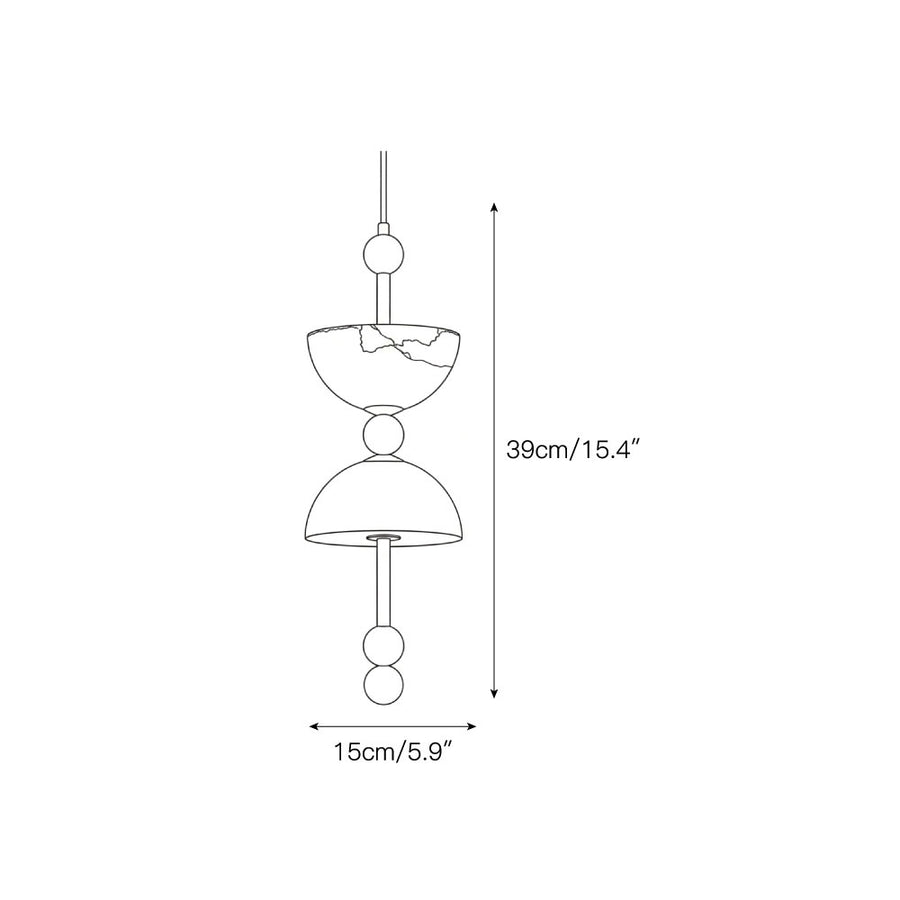 Lyra Alabaster Pendant Lamp – detail 3 — Dimension drawings 1