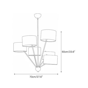 Mantis Fabric Chandelier – detail 3 — Dimension drawings 1