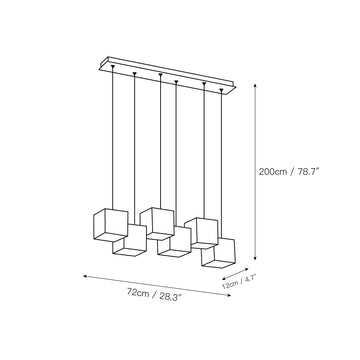 Alabaster Box Linear Chandelier – detail 3 — Dimension drawings 1