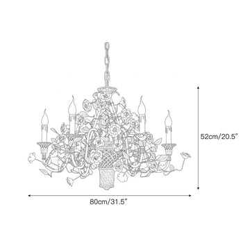Marguerite Flowers Chandelier – detail 4 — Dimension drawings 2
