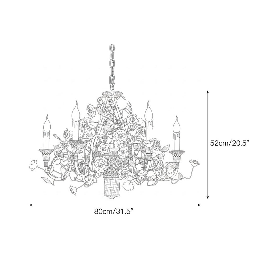 Marguerite Flowers Chandelier – detail 4 — Dimension drawings 2