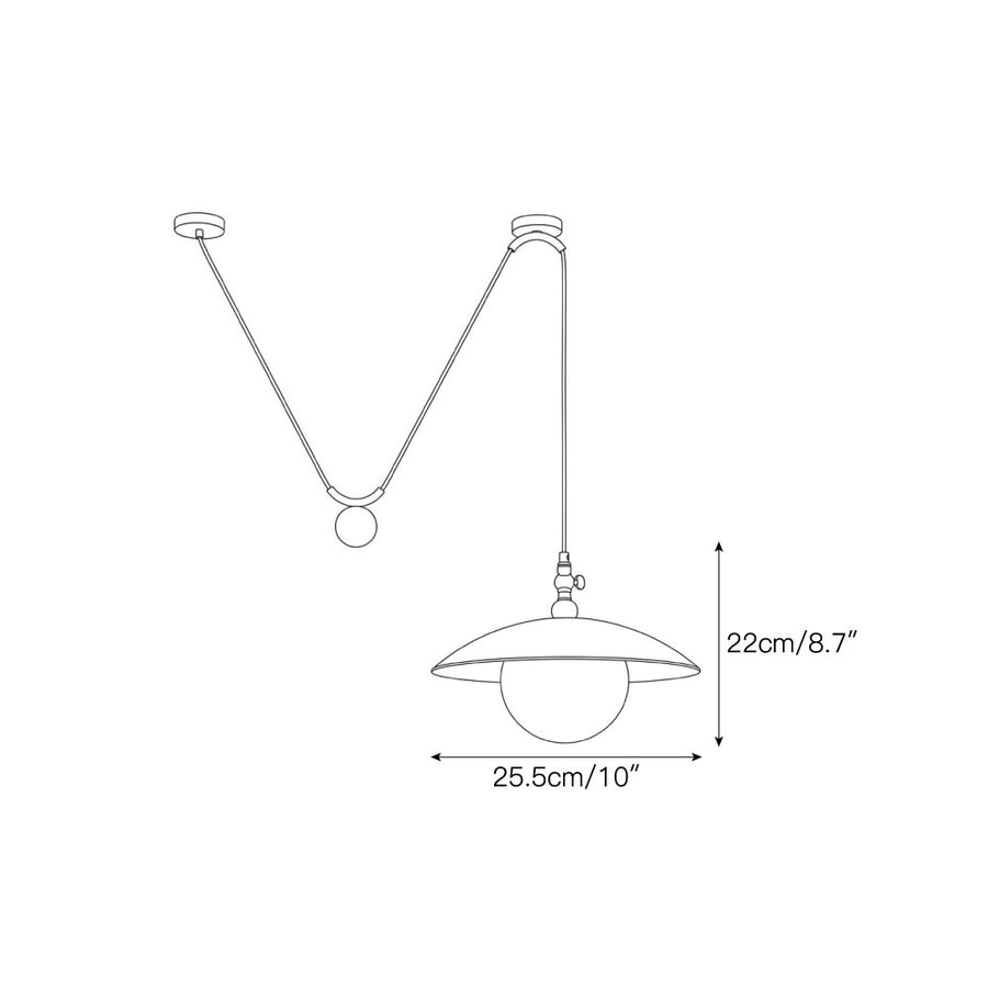Marie Petite Counterweight Pendant Lamp — Dimension drawings 1