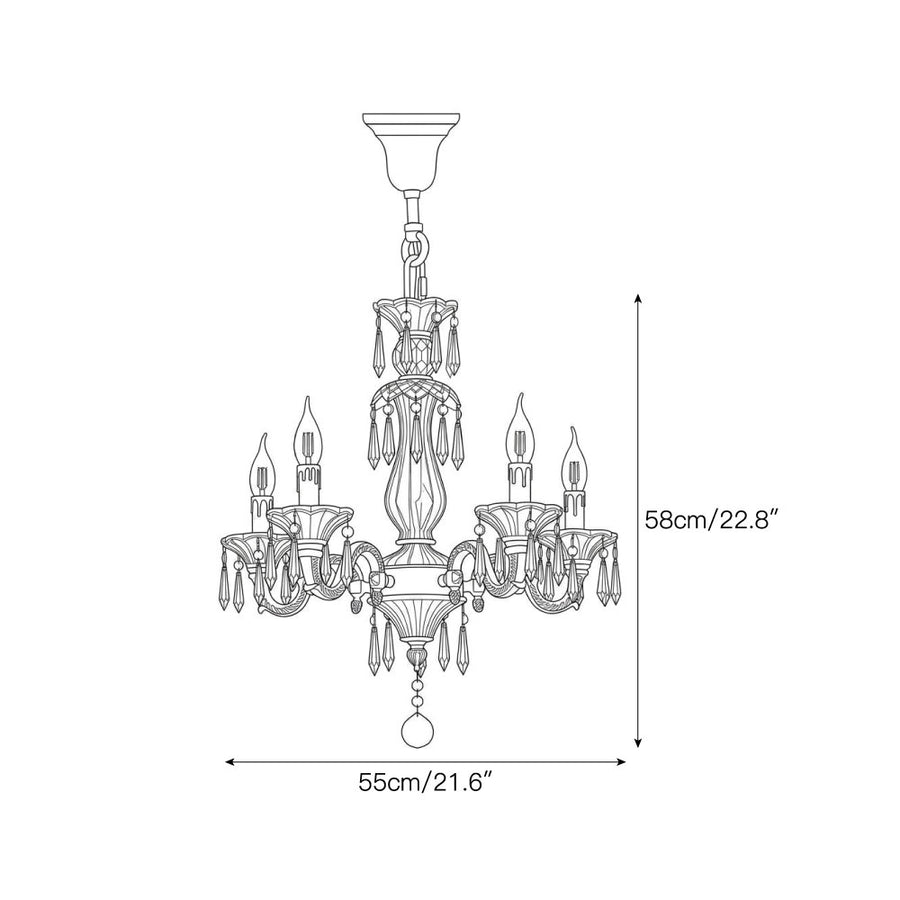 Marlborough Cascading Chandelier – detail 4 — Dimension drawings 1