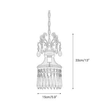 Marquise Crystal Pendant Lamp – detail 3 — Dimension drawings 1