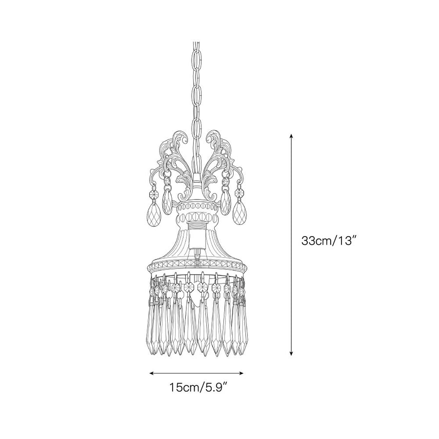 Marquise Crystal Pendant Lamp – detail 3 — Dimension drawings 1