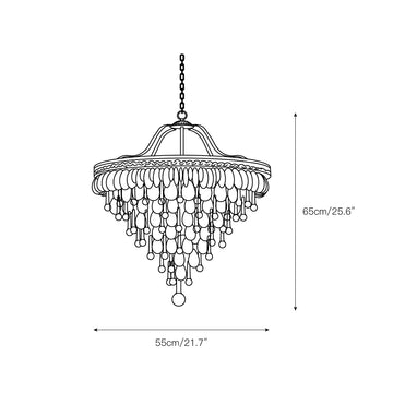 Crystal Inverted Pyramid Chandelier – detail 3 — Dimension drawings 1
