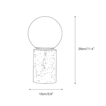 Maxax Deeluxe Travertine Table Lamp – detail 3 — Dimension drawings 1