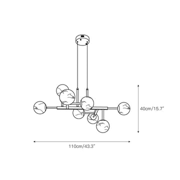 Maytoni Uva Alabaster Chandelier – detail 4 — Dimension drawings 2