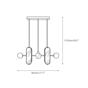 Megalith Alabaster Pendant Lamp – detail 3 — Dimension drawings 1